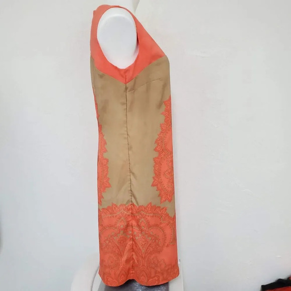 NY & CO | Coral Tan Lined A-line Dress Med - Picture 8 of 10
